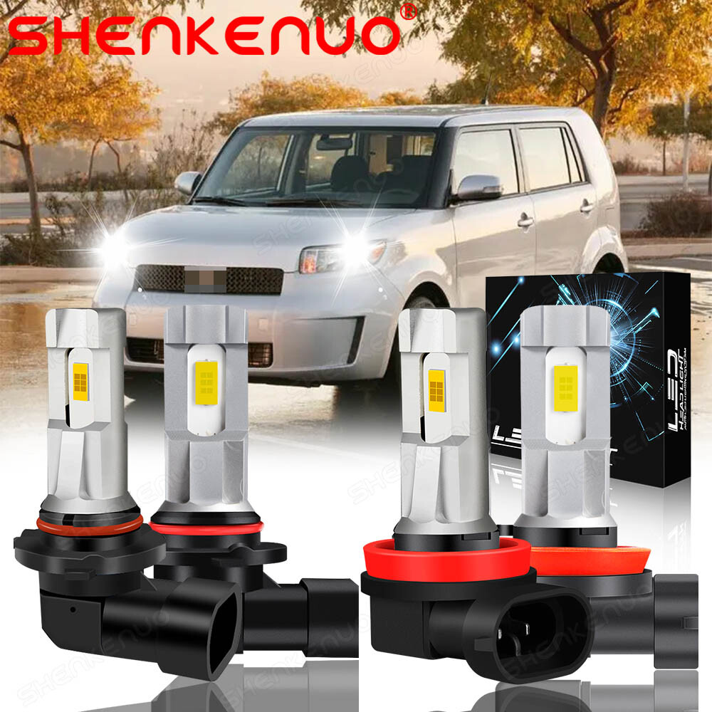 For Scion XB 2008-2015 Combo 4X 9005 H11 LED Headlight Bulbs High Low Beam 6000K