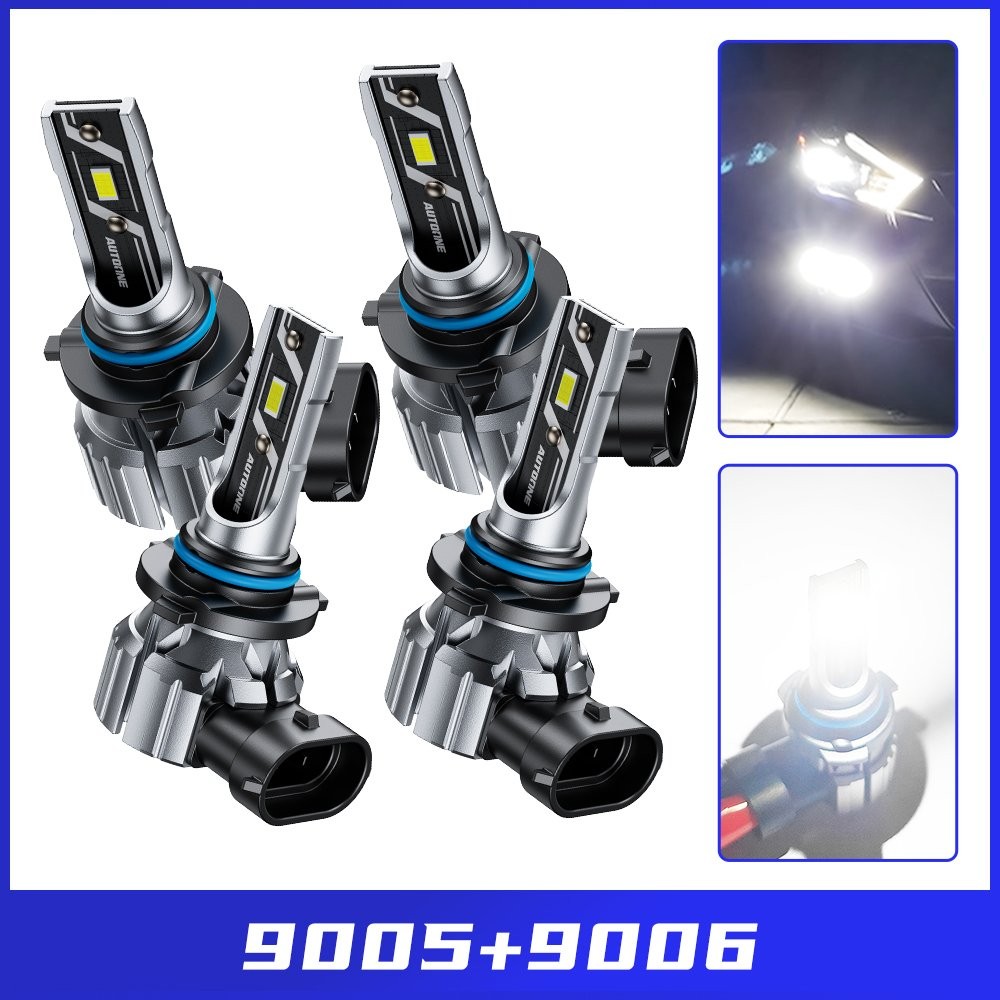 4X 9006 9005 LED Headlight Kit Combo Bulbs High Low Beam 6500K White 80000LM E3