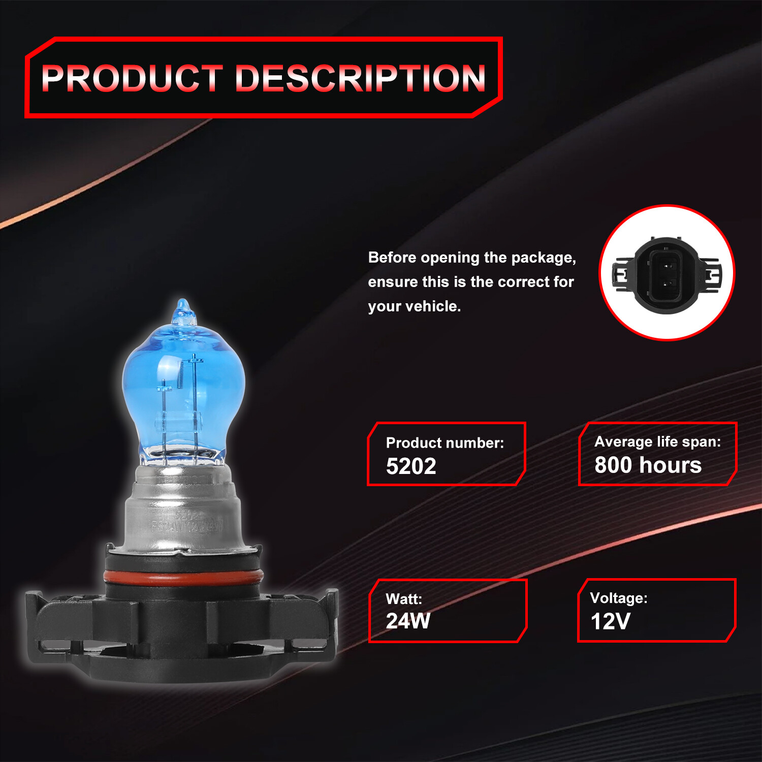 H16 5202 Halogen Fog / Driving Light Bulbs 4200K For Chevy Avalanche 2007-2013
