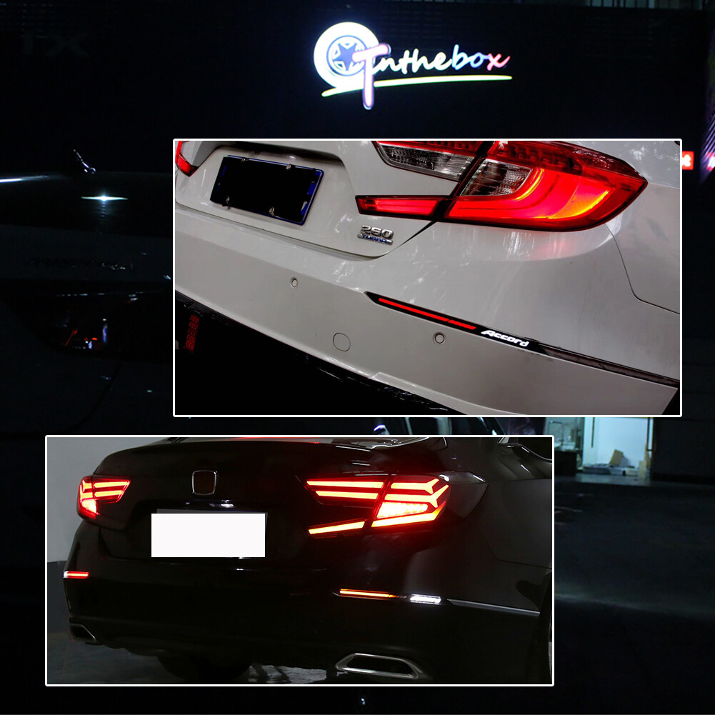 Smoke LED Rear Bumper Reflector Lights for 10th Gen Honda Accord 2018-2022 Lamps