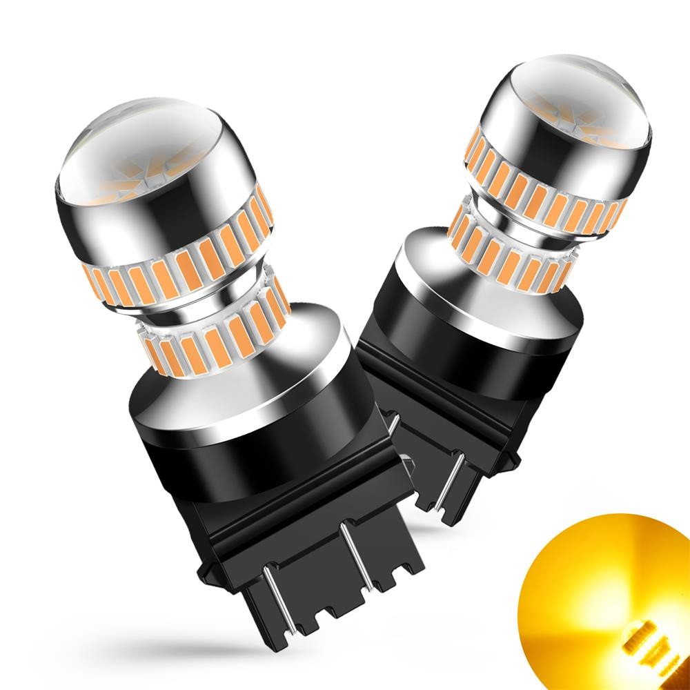 3156 3157 LED Amber Yellow Turn Signal Parking DRL High Power Light Bulbs 2800LM