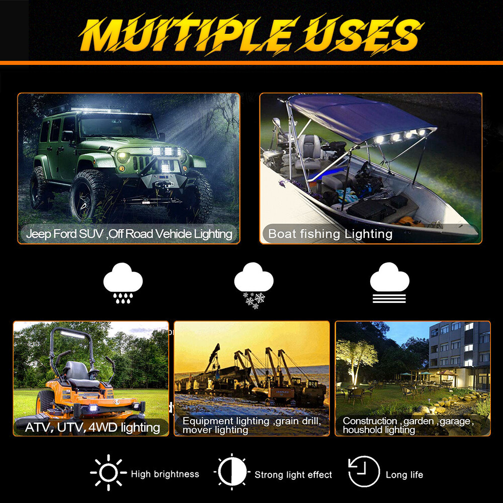 Slim 10″20″30″40″50″ LED Light Bar Spot Flood Offroad Driving ATV SUV 4X4 Truck