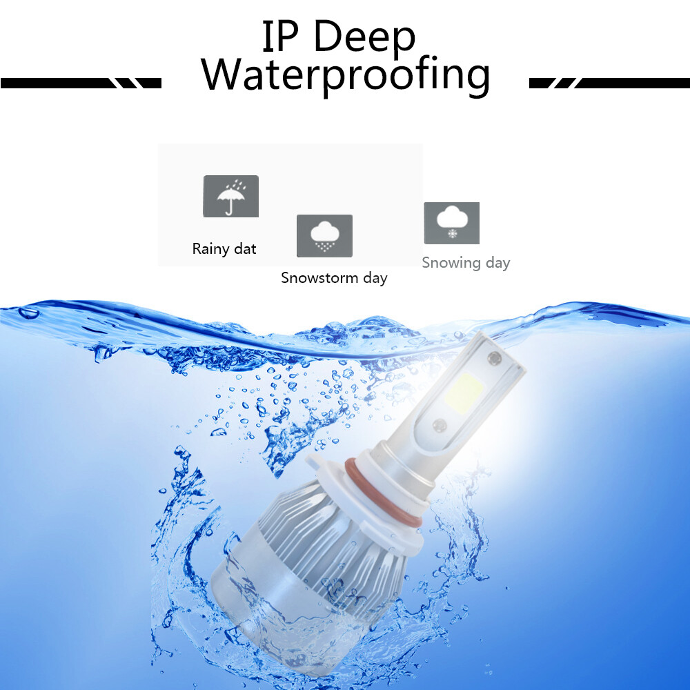6PCS 9005 9006 H11 Combo COB LED Headlight Fog Bulbs 6000K+3000K High Low Beam