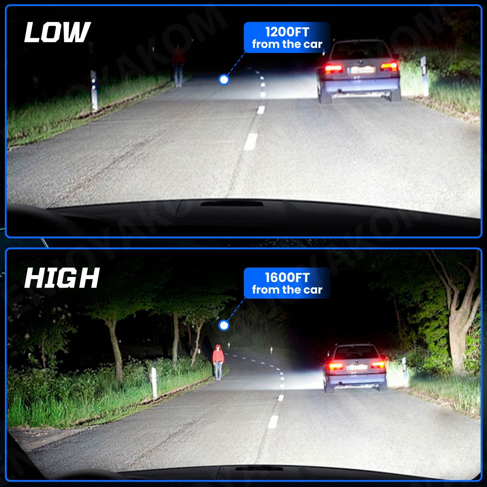 For Ford F-150 2015-2021 LED Headlight Bulbs Super Bright 72000LM Cool White