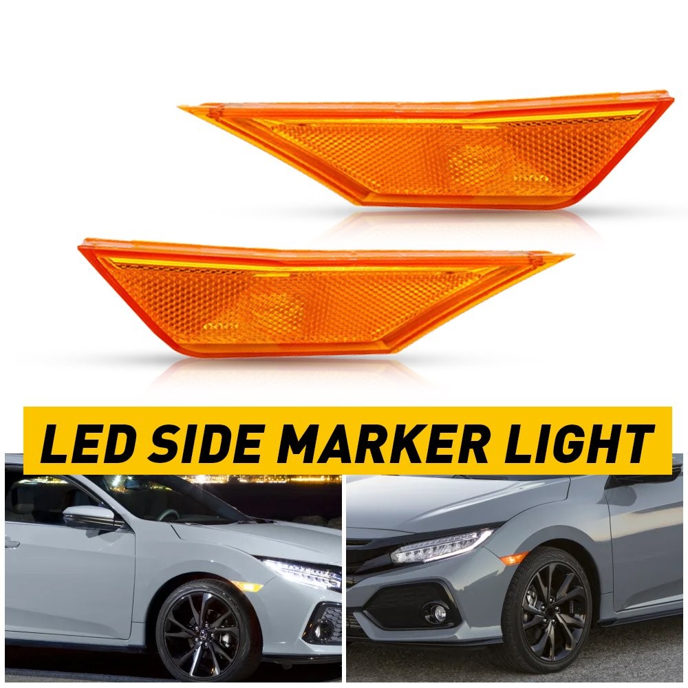 For 2016-2021 Honda Civic Front Bumper Reflector Side Marker Light Assembly USA