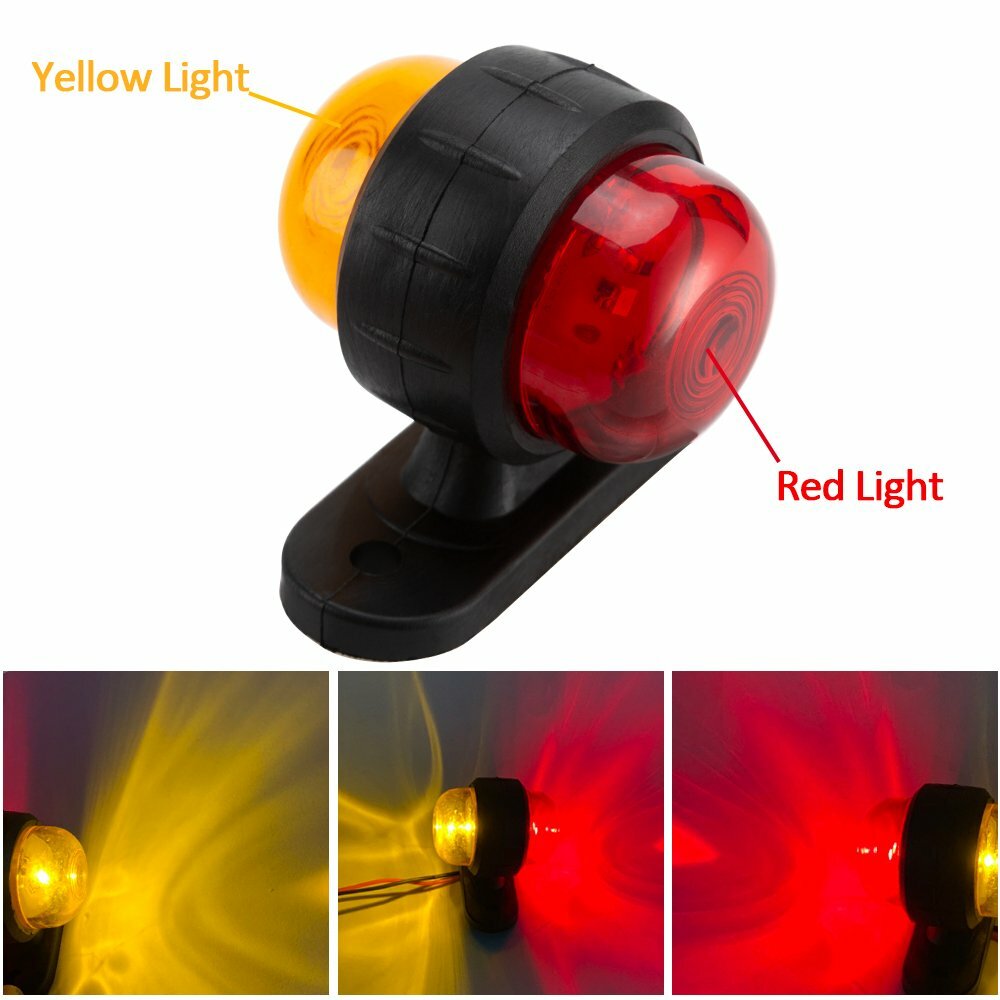 2x 2LED Red Amber Side Marker Lights Outline Lamp Car Truck Trailer Van 12V/24V