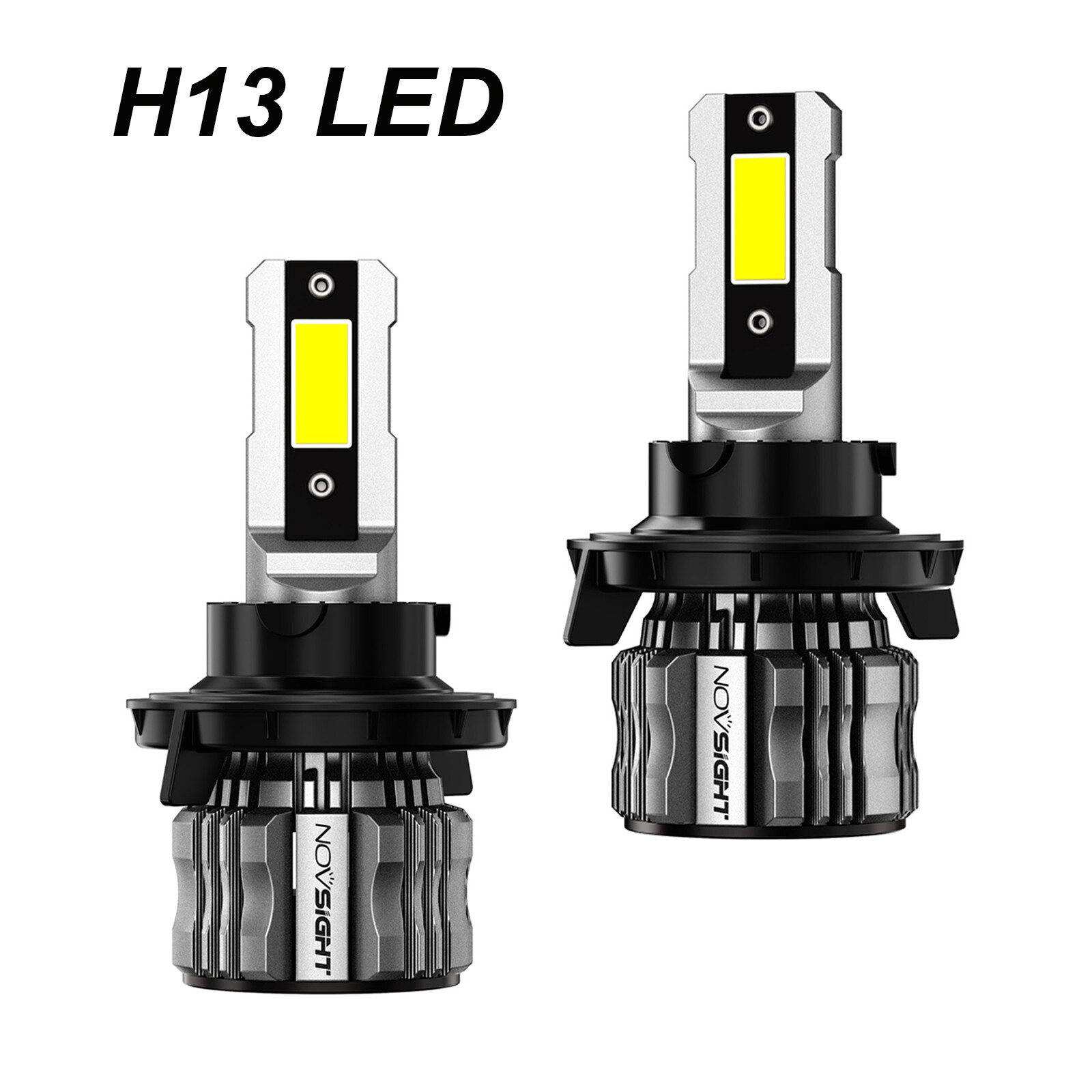 NOVSIGHT H13 LED Headlight Bulbs Kit High/Low Beam 15000LM Super Bright White