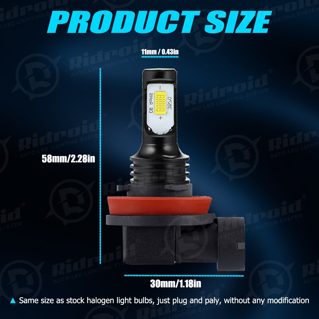 H11 9005 LED Headlight KIT Combo Bulbs 10000K High&Low Beam Super Bright White