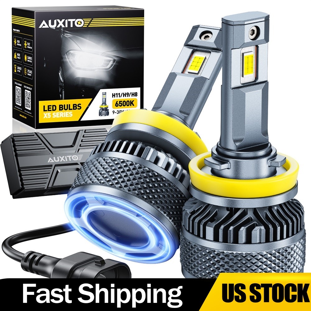 AUXITO H11 H8 H9 LED Headlight Bulb 6500K Cool White 32000LM 170W Plug & Play X5