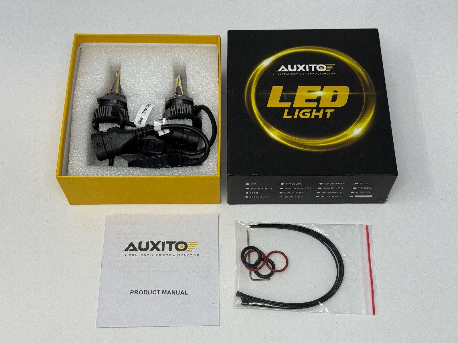 AUXITO HB3 9005 LED Headlight Bulbs Super White 40000LM Kit High Low Beam