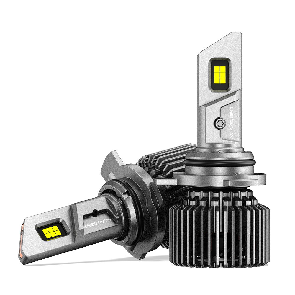 NOVSIGHT Pair 9012 HIR2 LED Headlight Bulbs Kit High Low Beam Super Bright White
