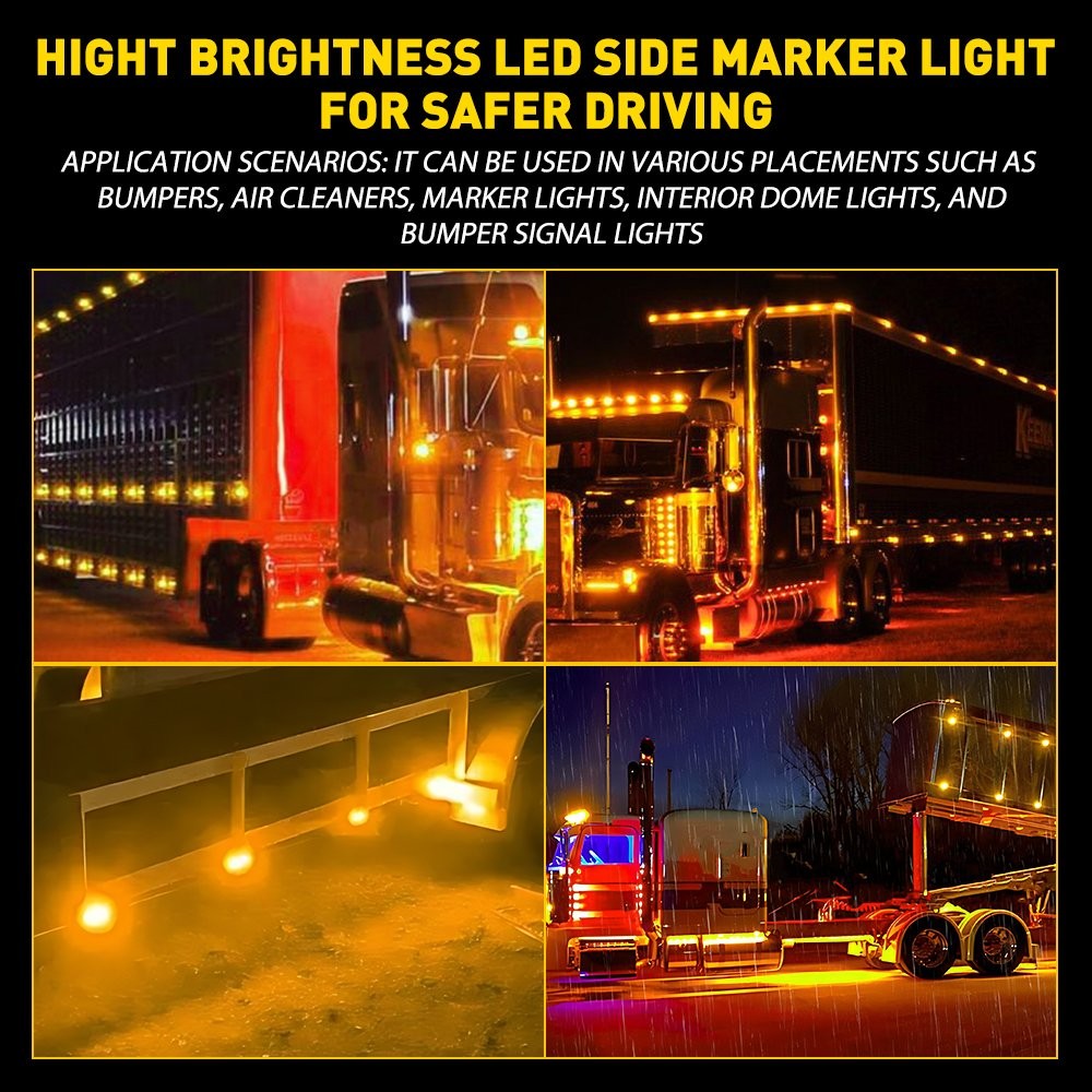 4X 17-LED Dual Colors Amber Purple Watermelon Lights Turn Signal For Trucks EPY
