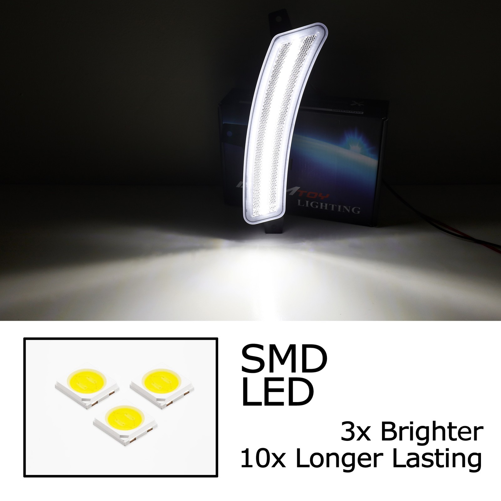 Clear Lens White Full LED Side Marker Lights For 25+ GM Escalade Suburban Yukon