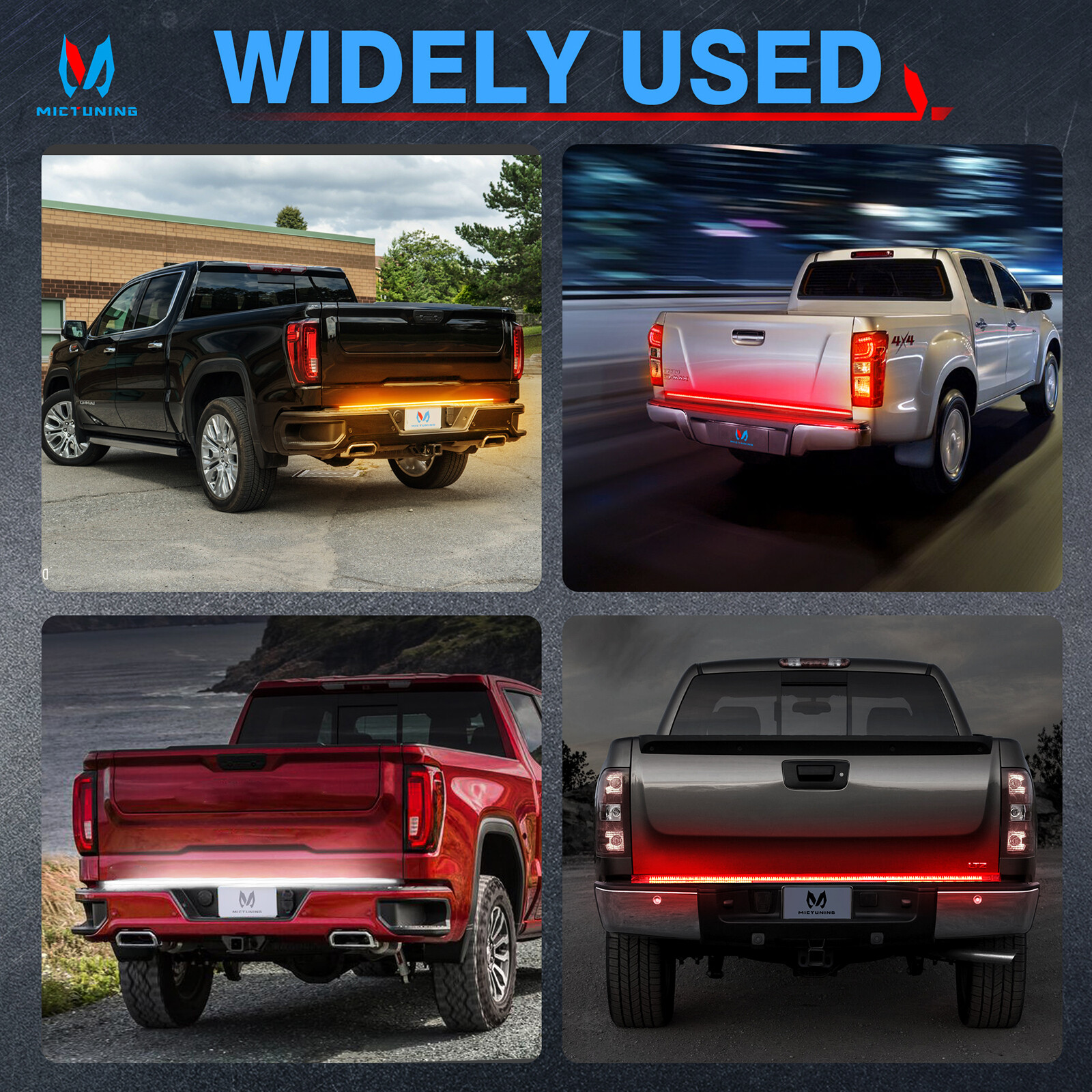 48″ 3 Row 360LED Strip Tailgate Light Bar Reverse Brake Signal Tail Lamp 3000LM