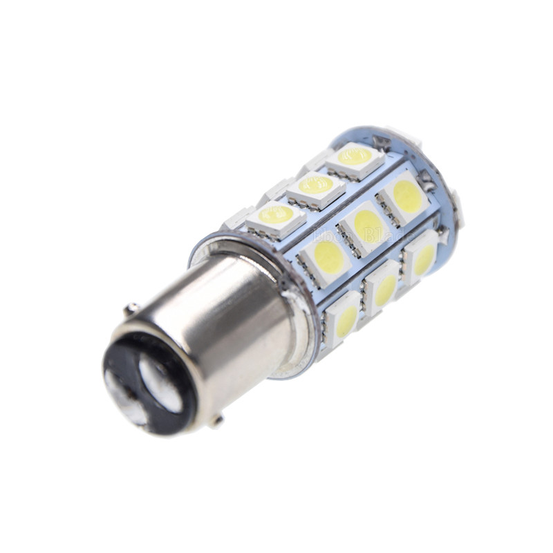 2 x 24V LED BA15D LIGHT GLOBE COLD WHITE 27 SMD 5050 Caravan Car Auto Indicator