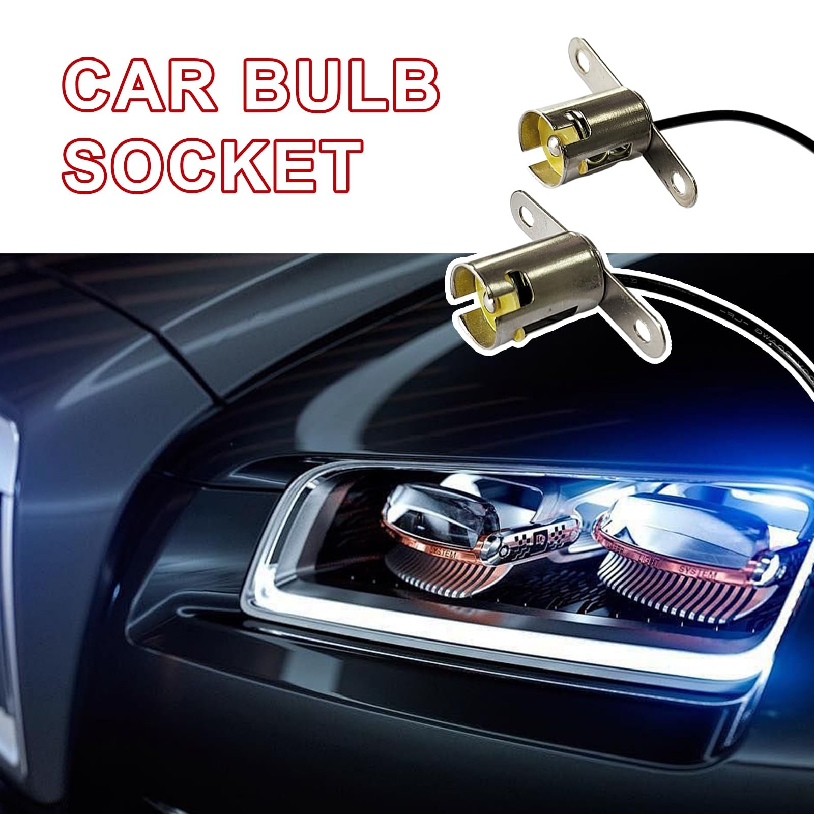 2PCS Car Light Bulb Socket, BA15S LED Socket Holder, 1156 Lamp Adapter Silver