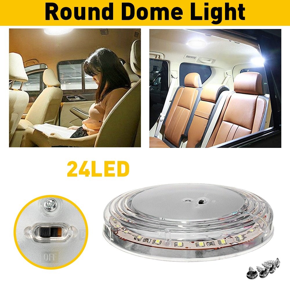 1/2Set Round Ceiling Interior RV Light LED Lights Switched 12V Fixture Camper Tr