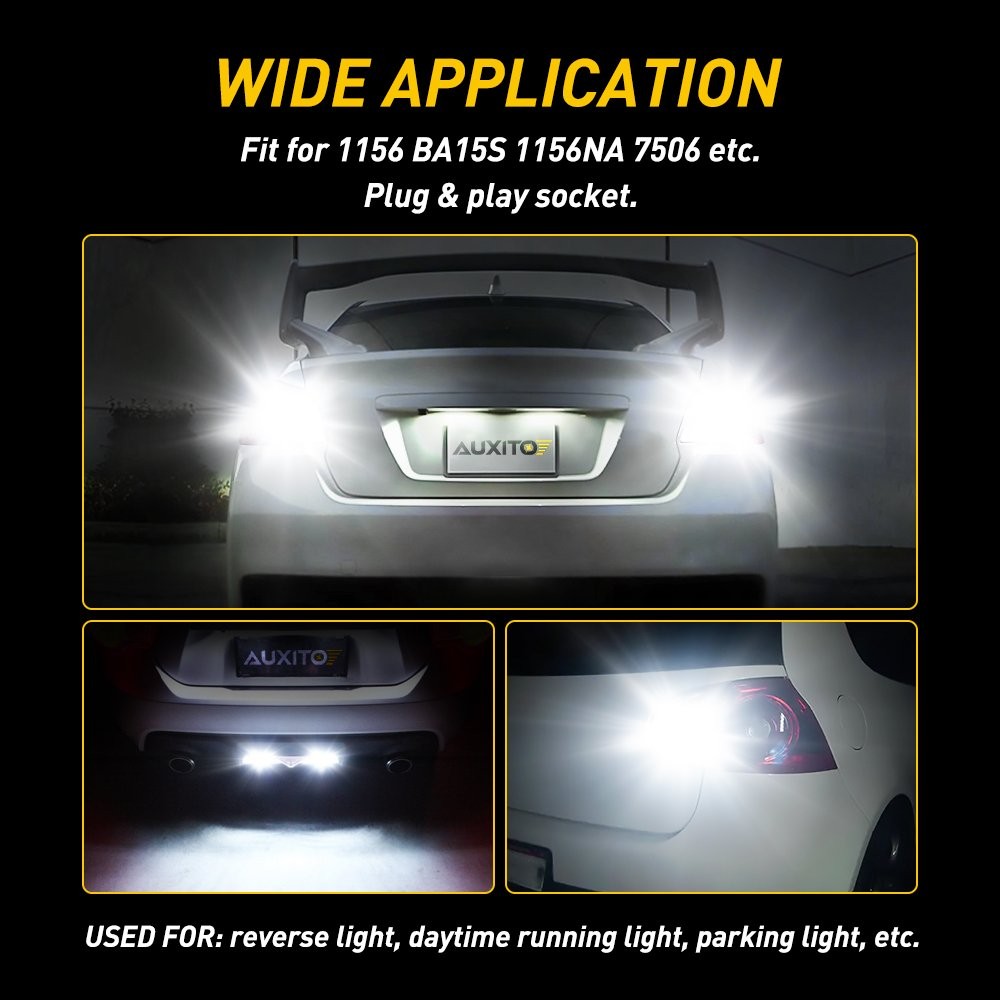 1156 Ba15s Led White Bayonet 382 Bulbs P21w Fog Car Brake Stop Tail Light Cob