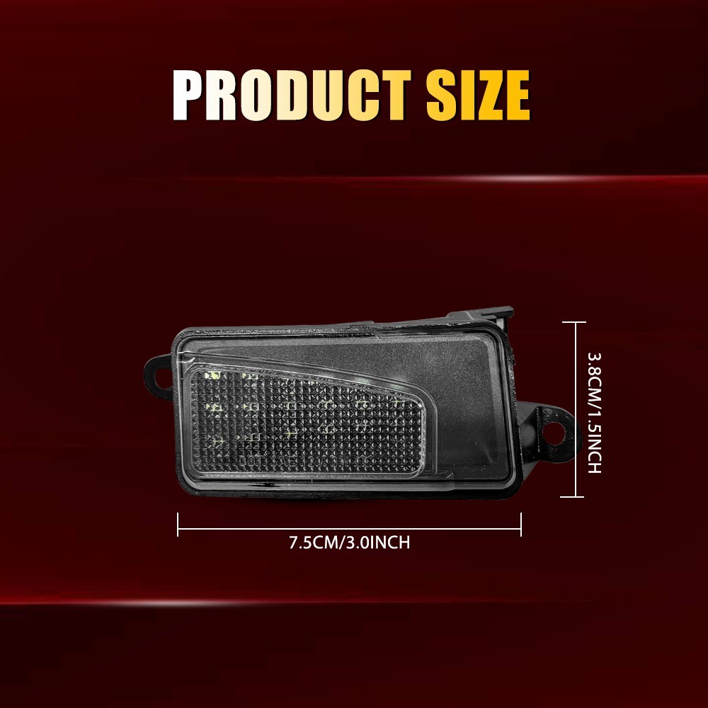 Front Left Right White LED Clear For 2019-2023 Dodge Ram 1500 Under Mirror Light