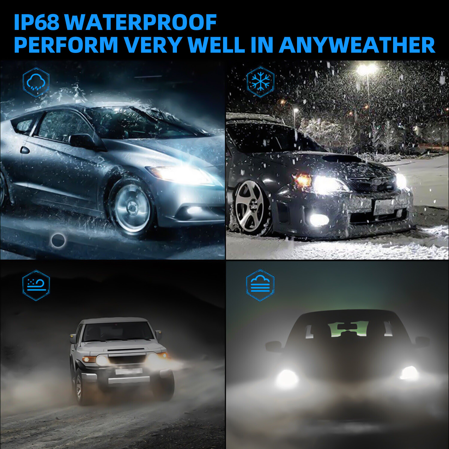 120W 20000LM For Mitsubishi Outlander 2014-16 H7 LED Headlight Bulbs Hi Low Beam