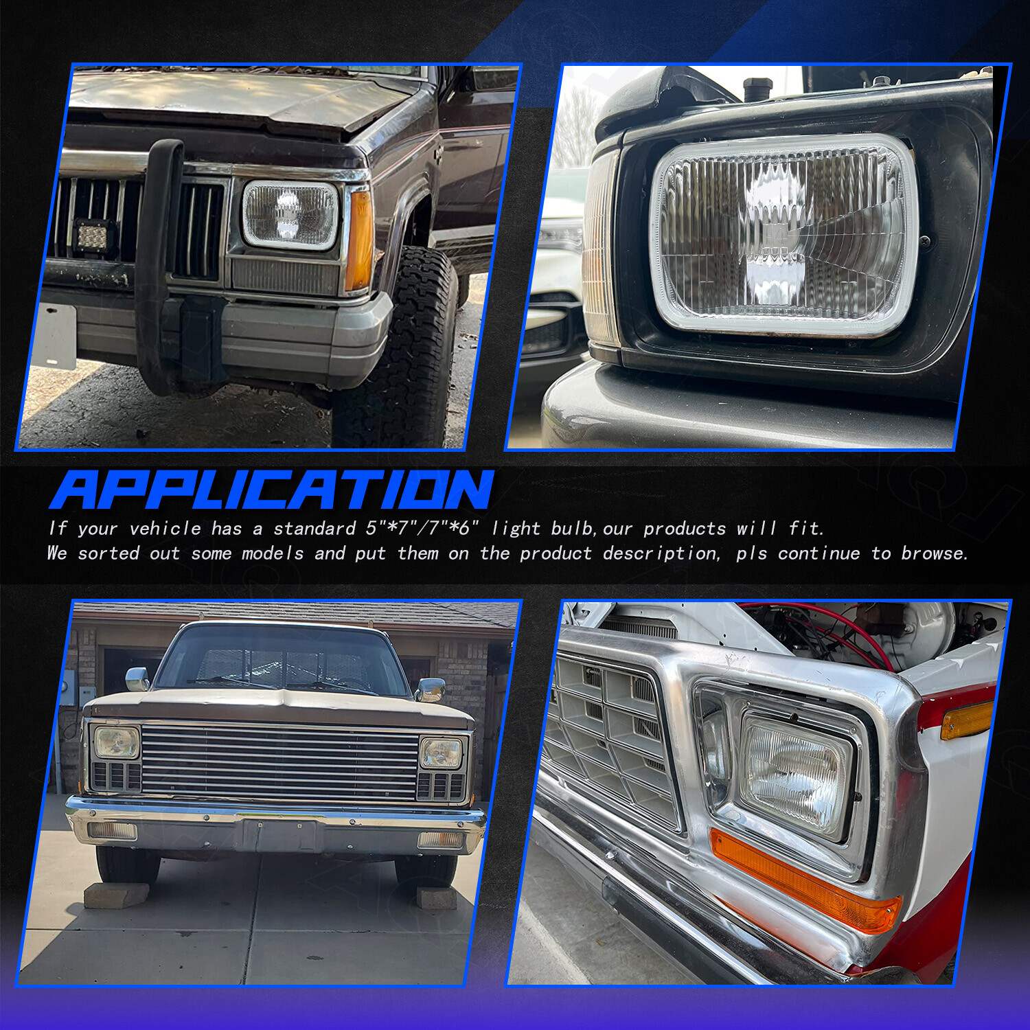 DOT 2x 100W 5×7″ 7×6″ LED Headlights Hi/Low Fit for Ford F-650 F-750 2000-2015