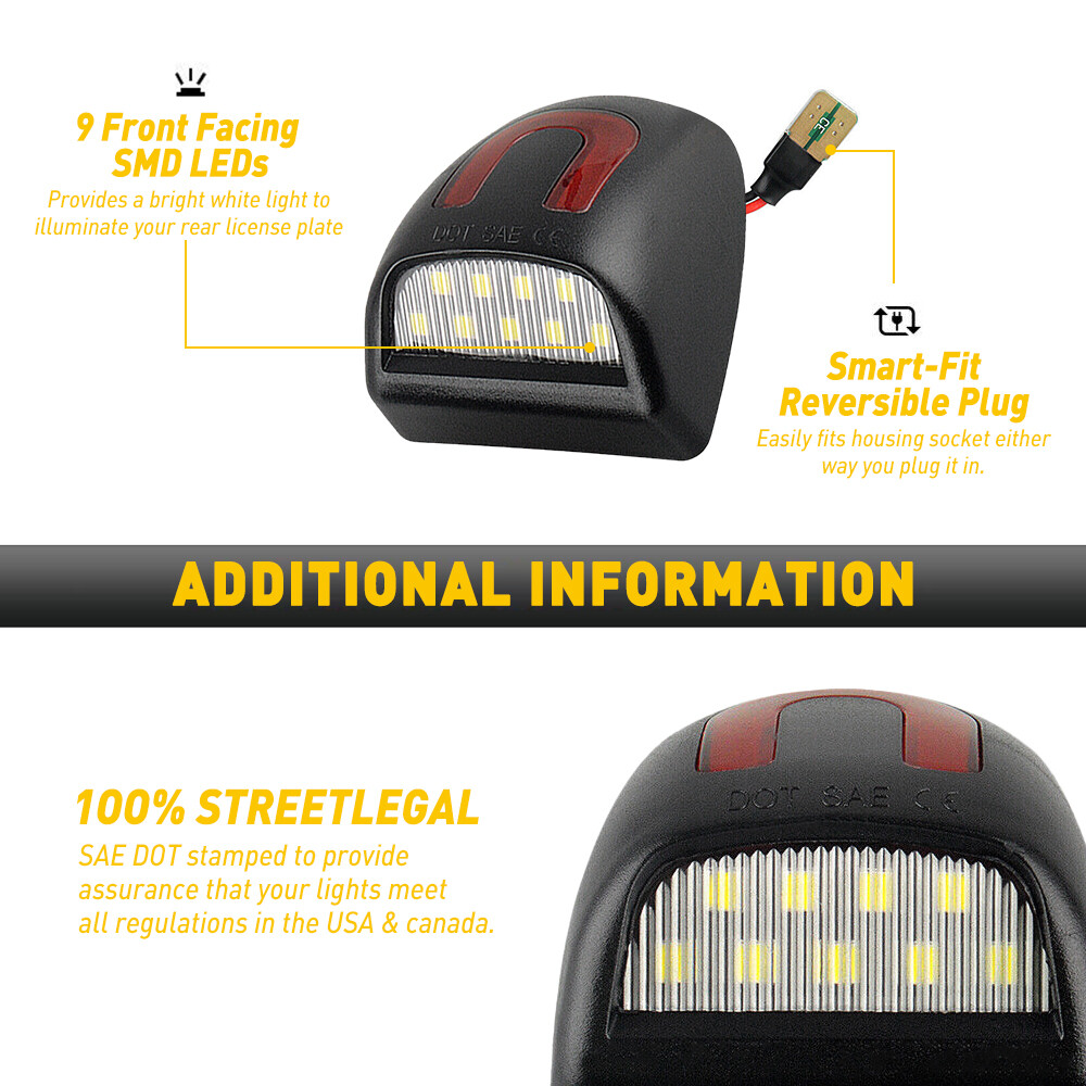 LED License Plate Light Lamp For Chevy Silverado For GMC For Sierra 1500 2500