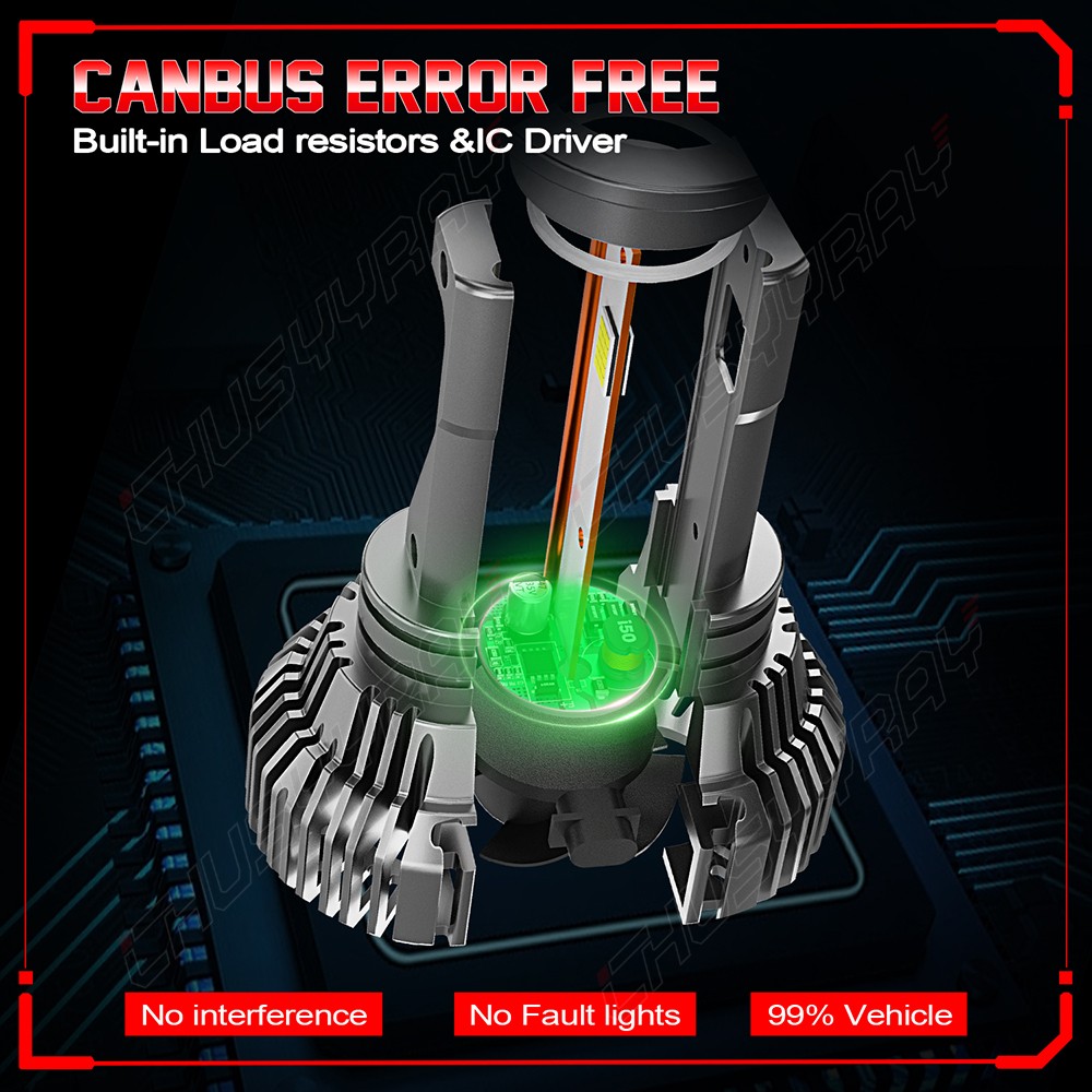 D2S D2R D2C D2H LED Combo Headlight Kit Bulbs 10000K Cool White High Low Beam