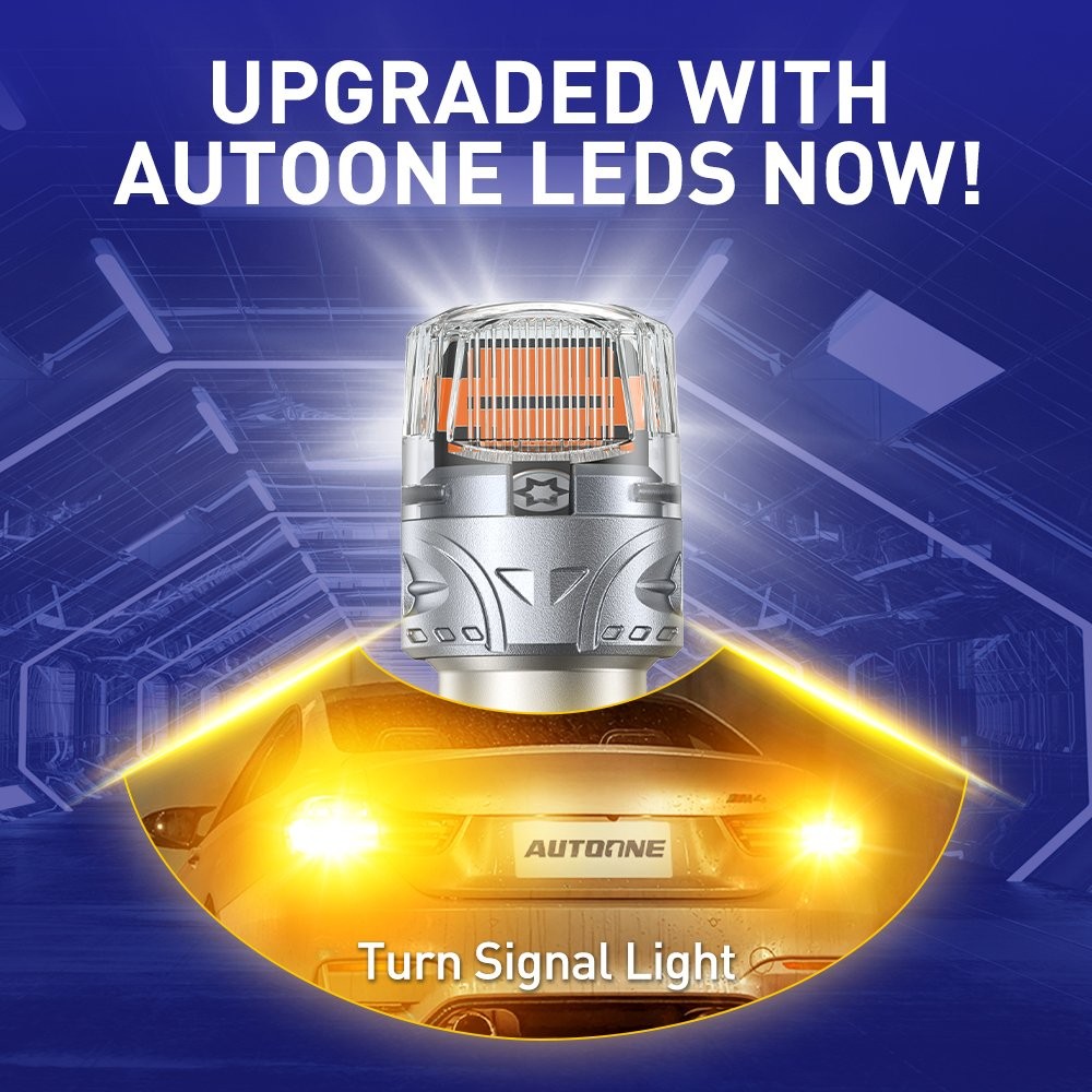 2PCS Bright 1156 Amber Yellow Lamp Turn Tail Signal Light Bulb Lamp Silver 12v