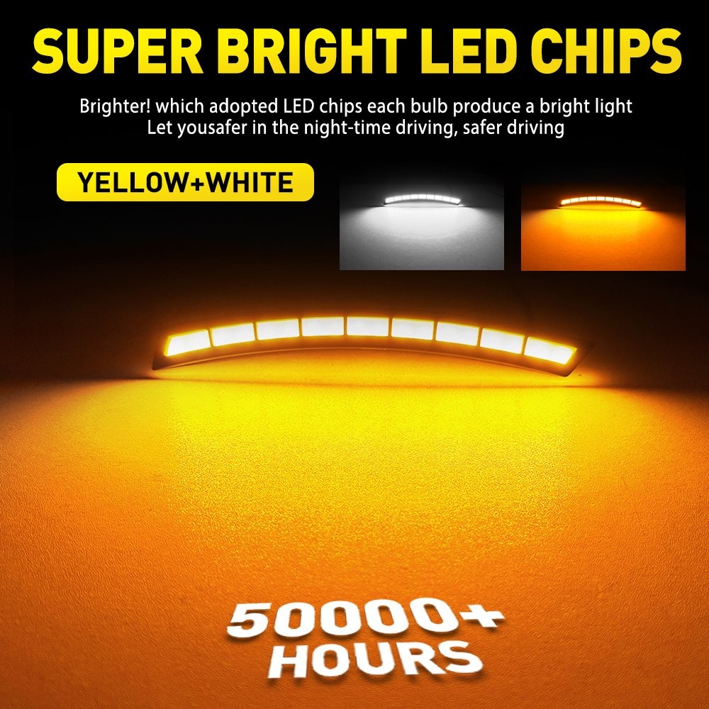 Daytime Running Light Side LED Smoked For Honda CR-V 2023 2024 Amber White 2-20X