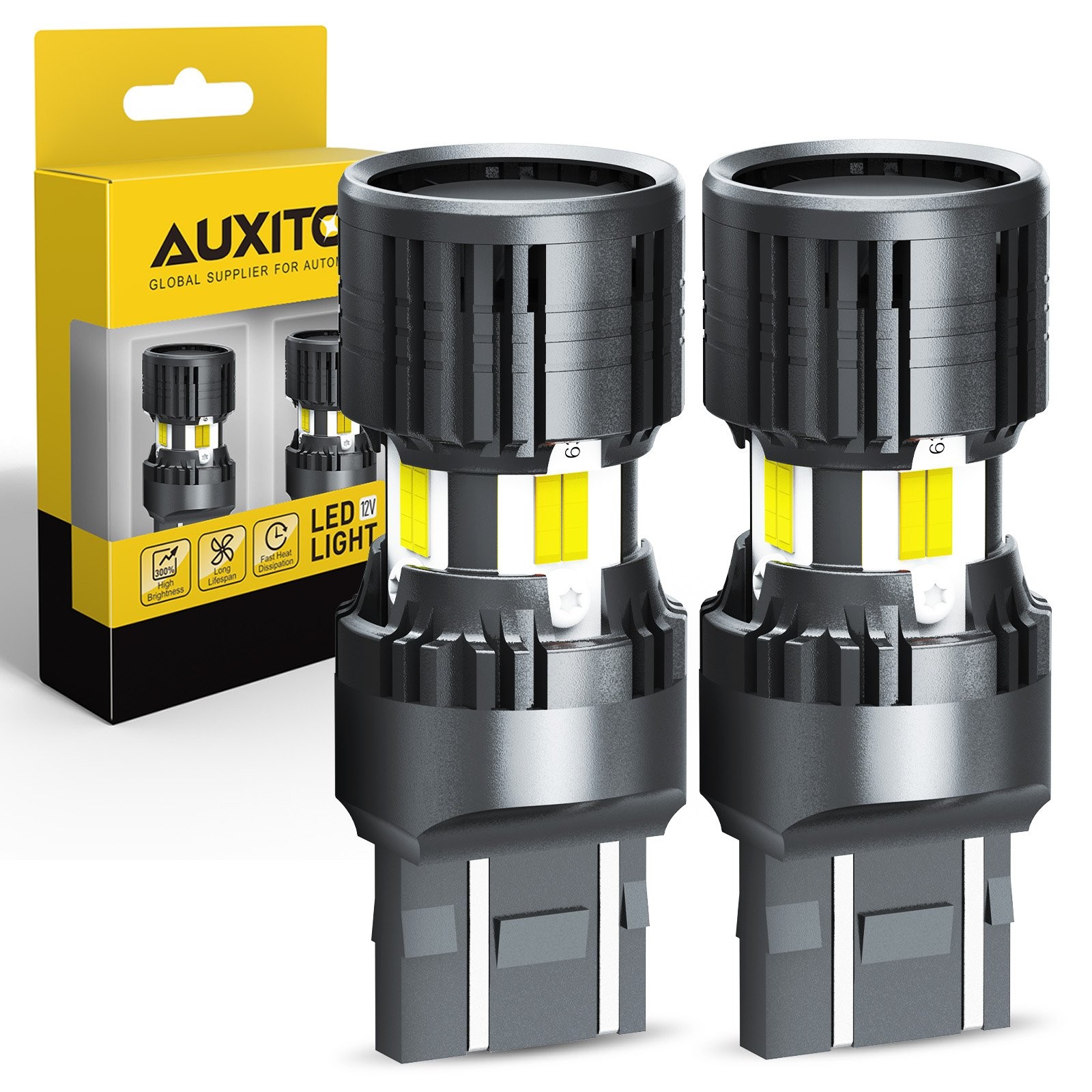 7443 Super Bright LED Bulbs with Built-in Resistor Anti Hyper 6000K White Lamps*