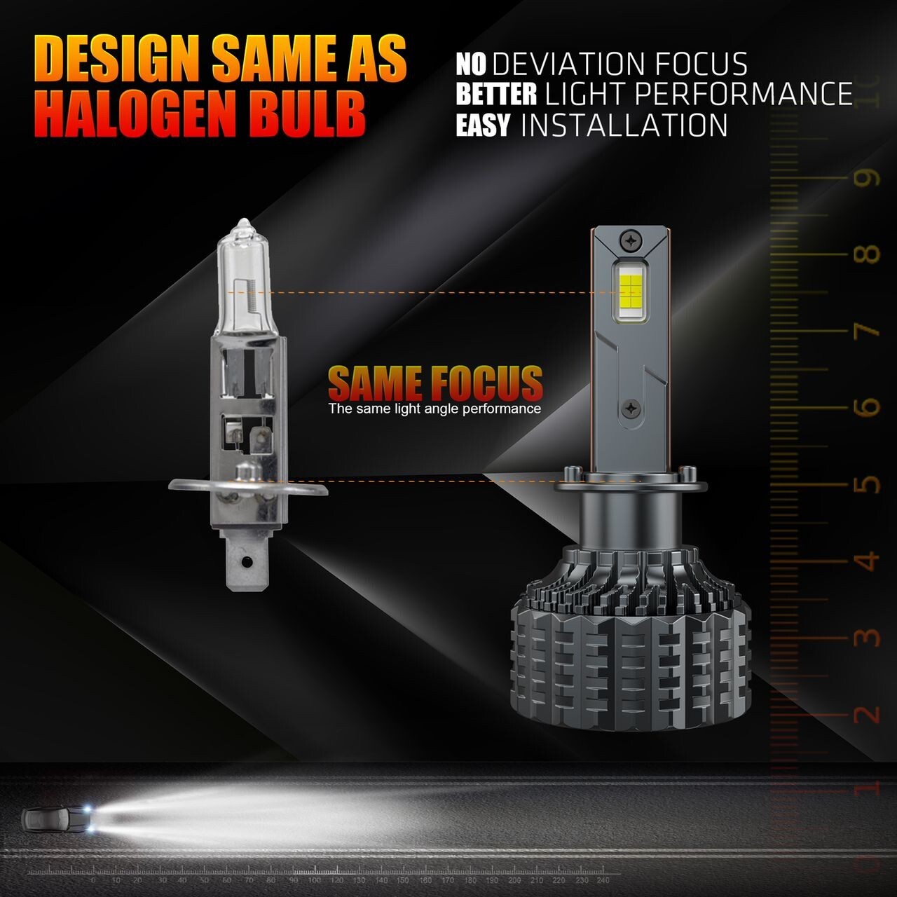 ALAYA H1 LED Headlight Bulb Kit 30000LM High Beam Light 6000K White Canbus Free