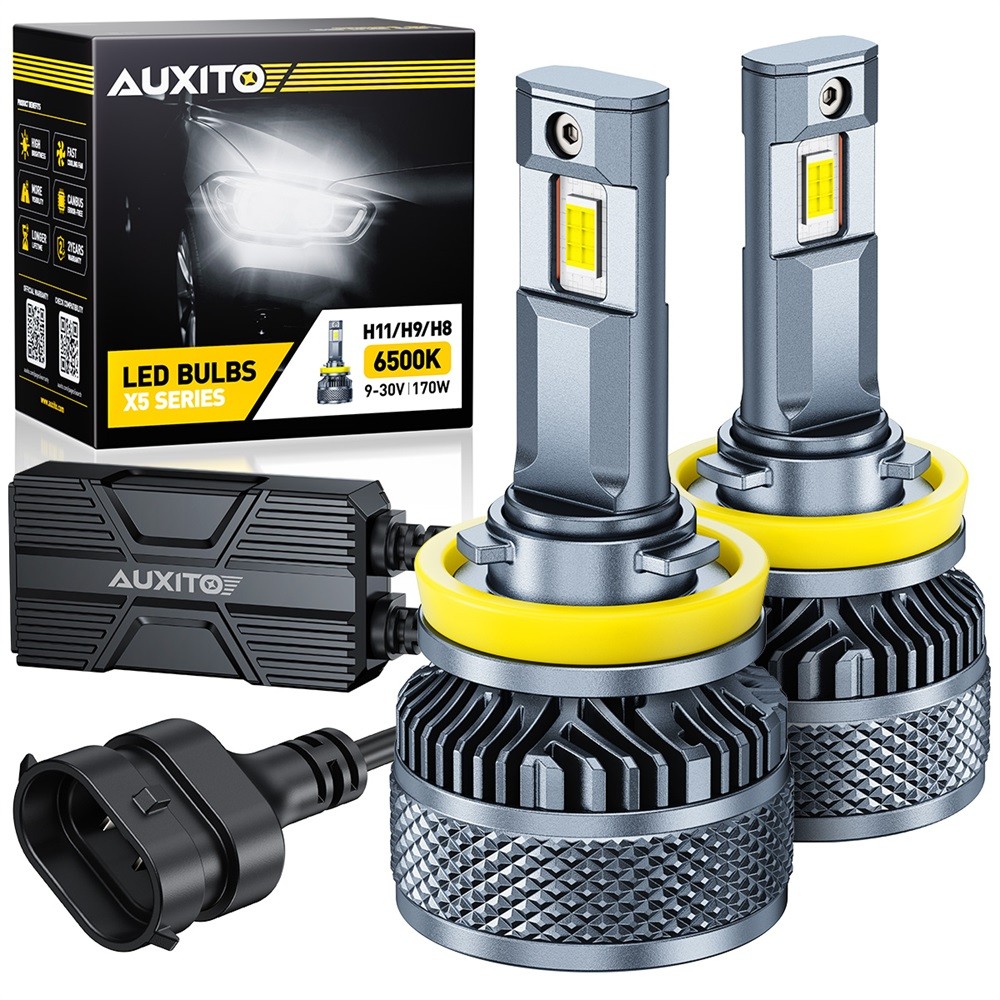 AUXITO H11 H8 H9 LED Headlight Bulb 6500K Cool White 32000LM 170W Plug & Play X5