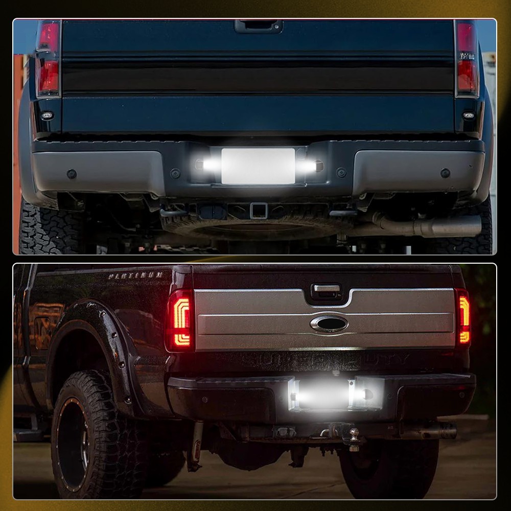 2-20x Rear License Plate Light Housings + Bulb + Socket Fit Ford F150 F250 F350