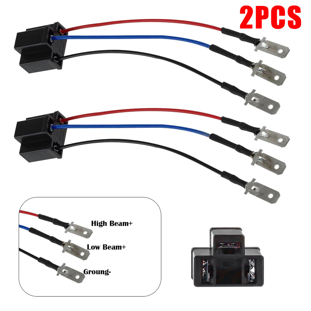 H4 9003 Wire Sockets Wiring Harness H4 to 3 Pin Adapter for 5×7 4×6 Headlight