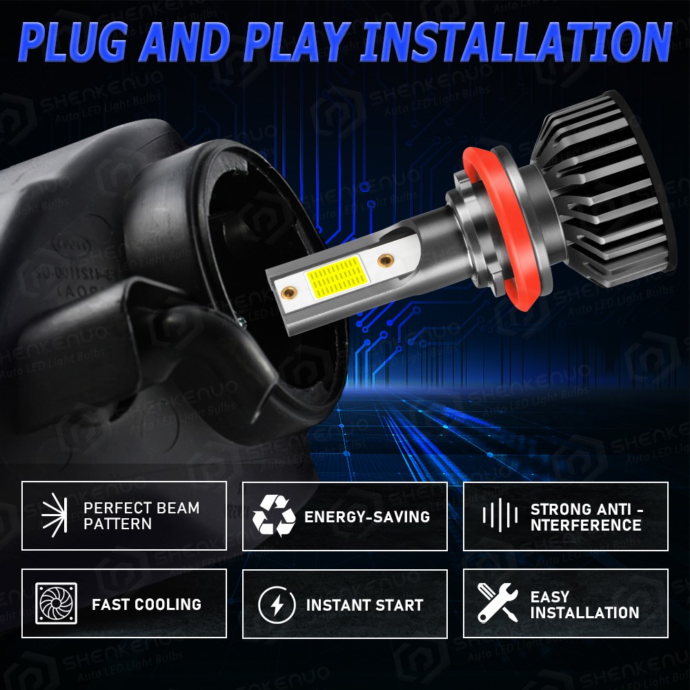 For 2013-2017 Traverse 6000K LED Headlight Hi/Lo + Fog light Bulbs Combo