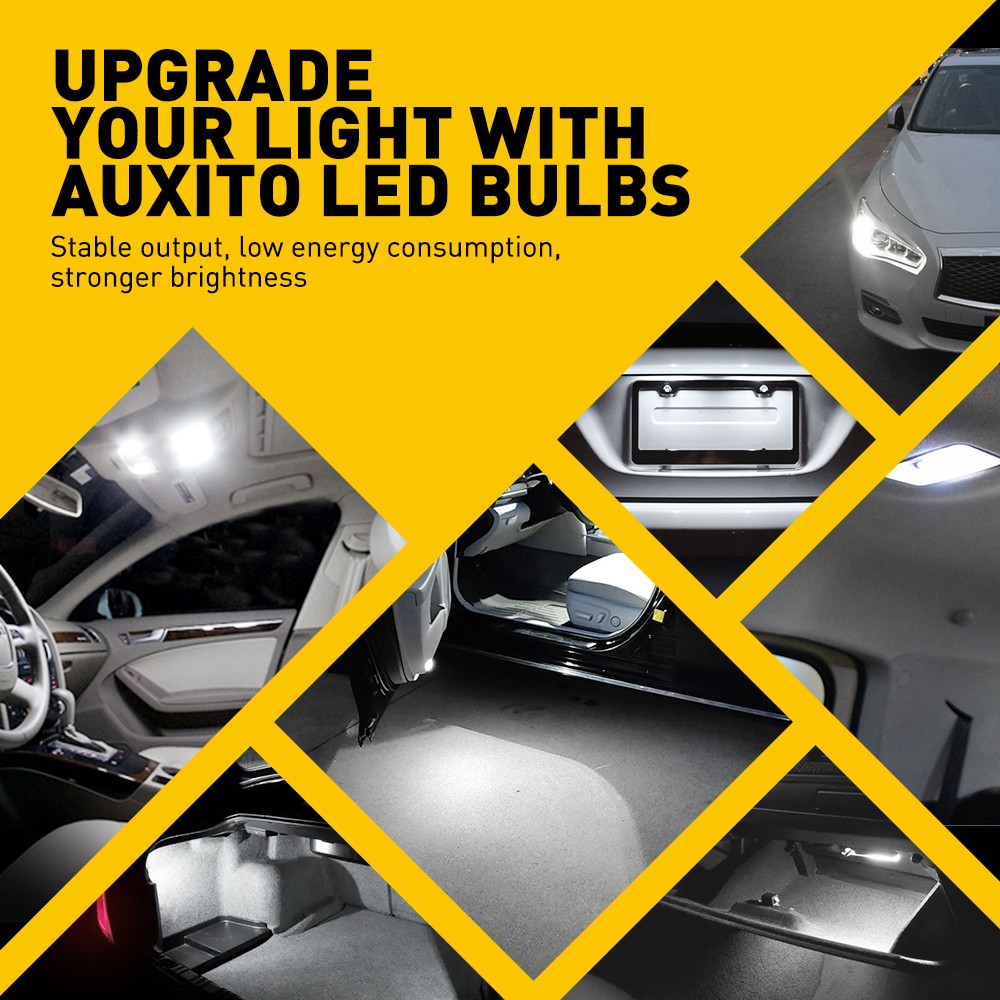 AUXITO T10/194/W5W/168/175 LED Headlight Bulb Plug&Play Cool White Pack of 10