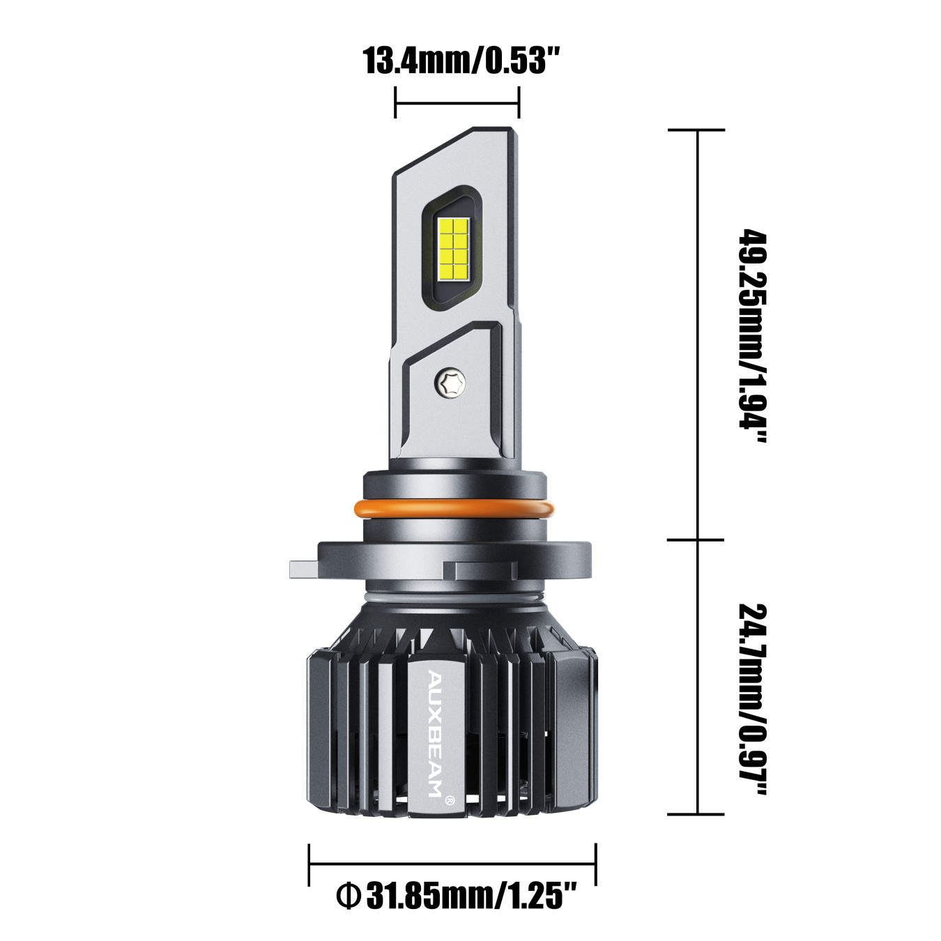 AUXBEAM 9005+9006 Combo LED Headlight Kit Bulbs Hi/Low Beam 20000LM 6500K Canbus
