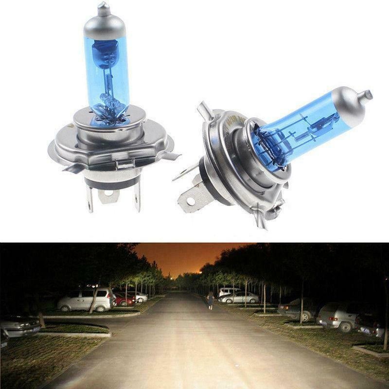 2x H4/9003/HB2 Halogen 100/90W 12V Dual Low-Beam Headlight Bulbs Xenon White