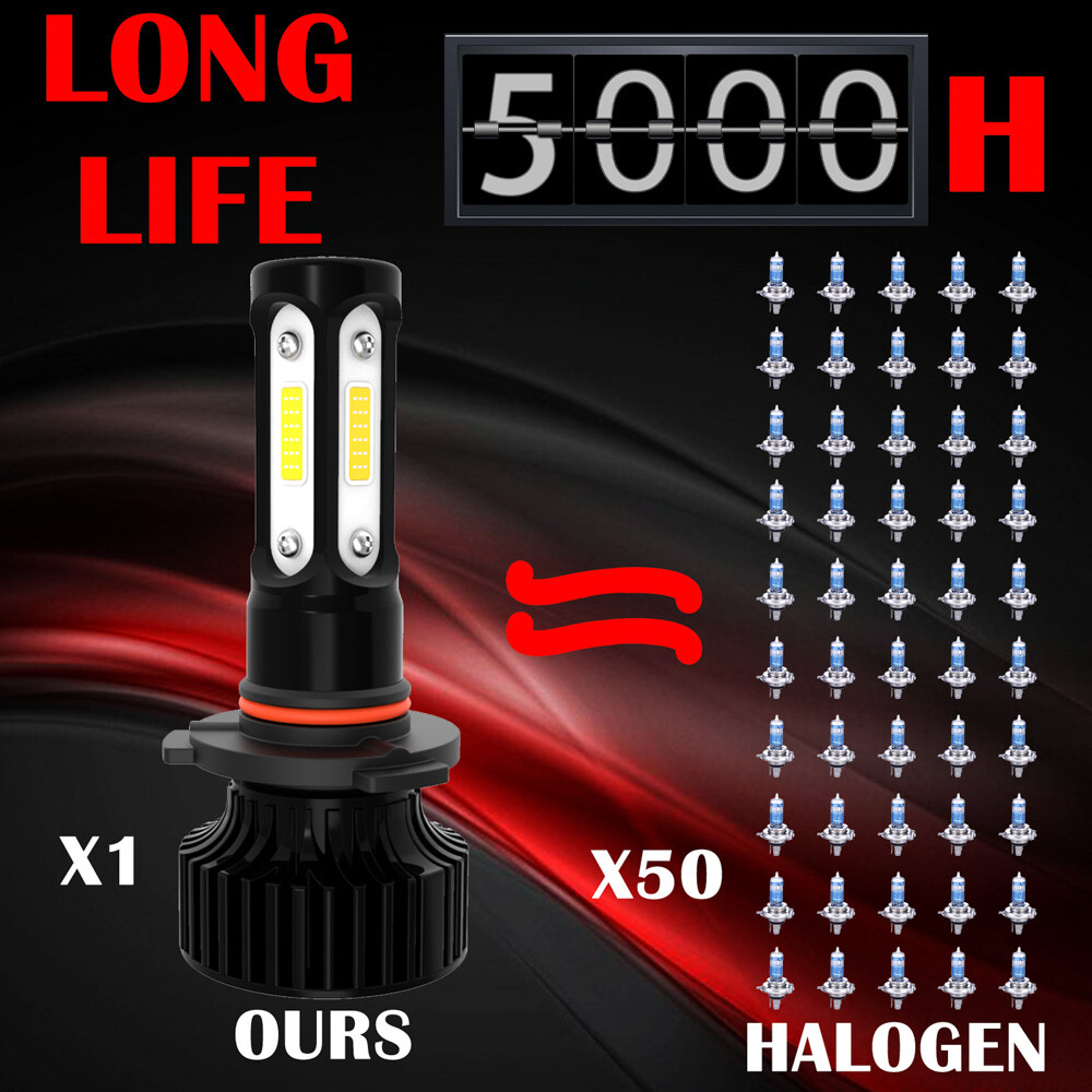 4-Side 9005 9006 Combo LED Headlight Kit High Low Beam Bulb 6000K 4800W 720000LM