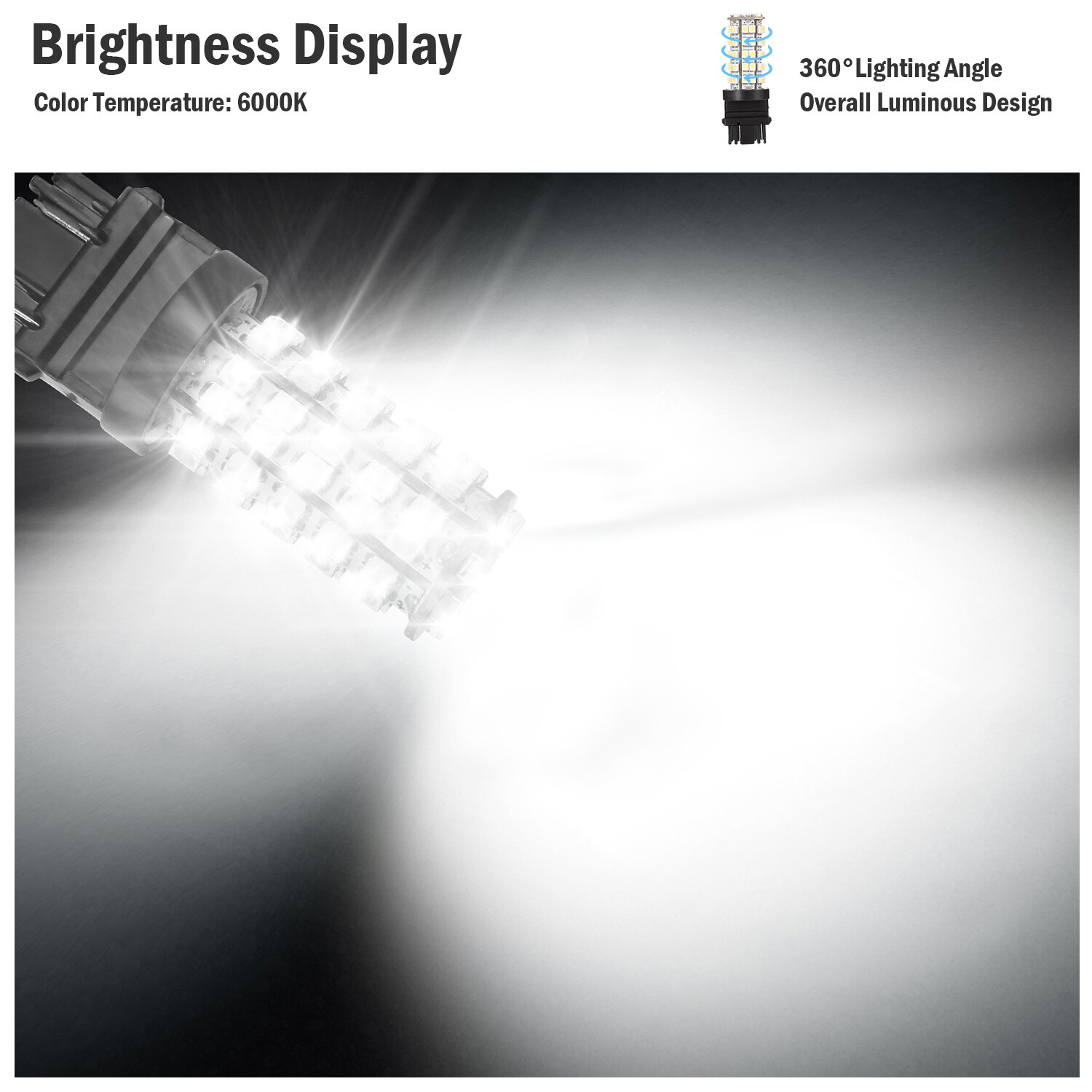 10 X 6000K White 3528SMD 68 LED Tail/Brake/Stop Light Bulbs T25 3057 3457 4157