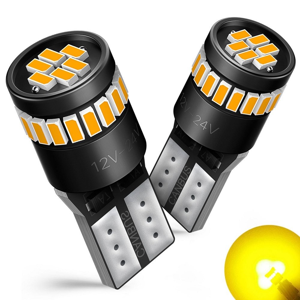 AUXITO 168 T10 194 Amber LED Yellow License Plate Side Lights Marker Bulbs EPO