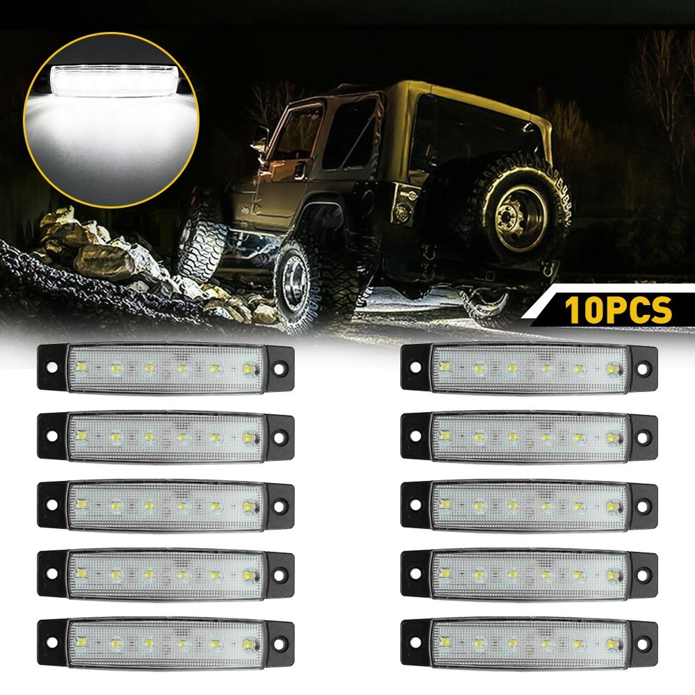 2Set White Rock LED Light pods 10 for Lights 12V Off Road Car Truck ATV Underbod