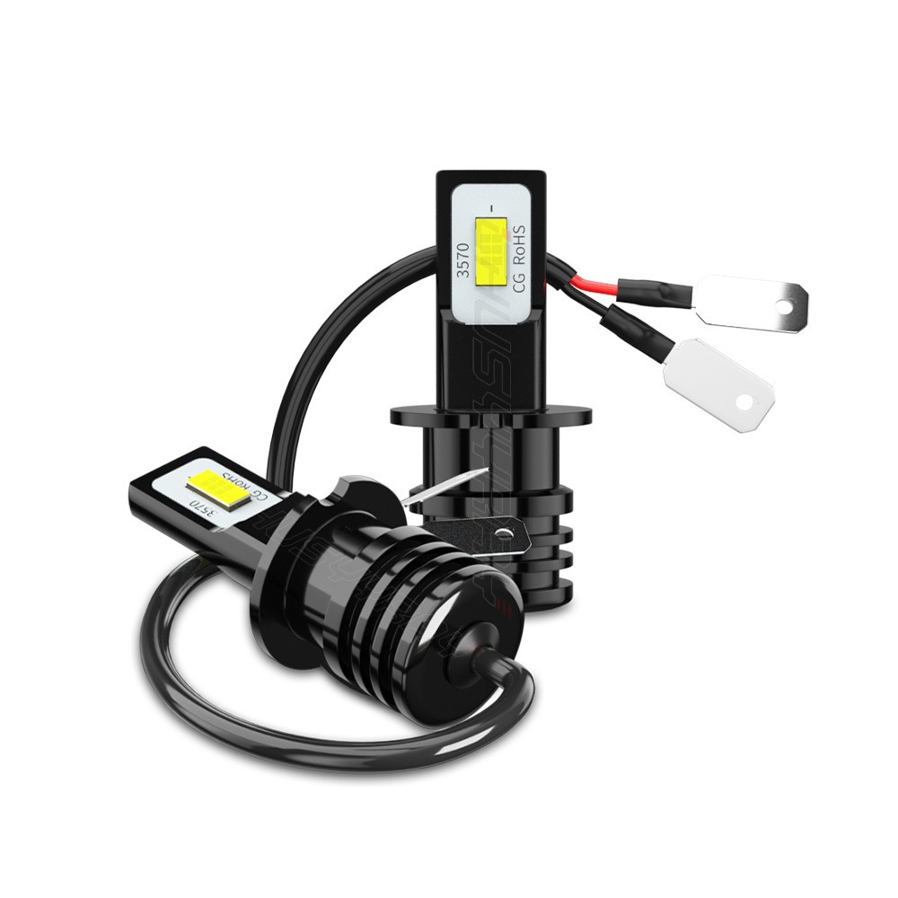 2Pcs H3 LED Fog Light Bulb Conversion Kit Super Bright White DRL Lamp 6000K 200W
