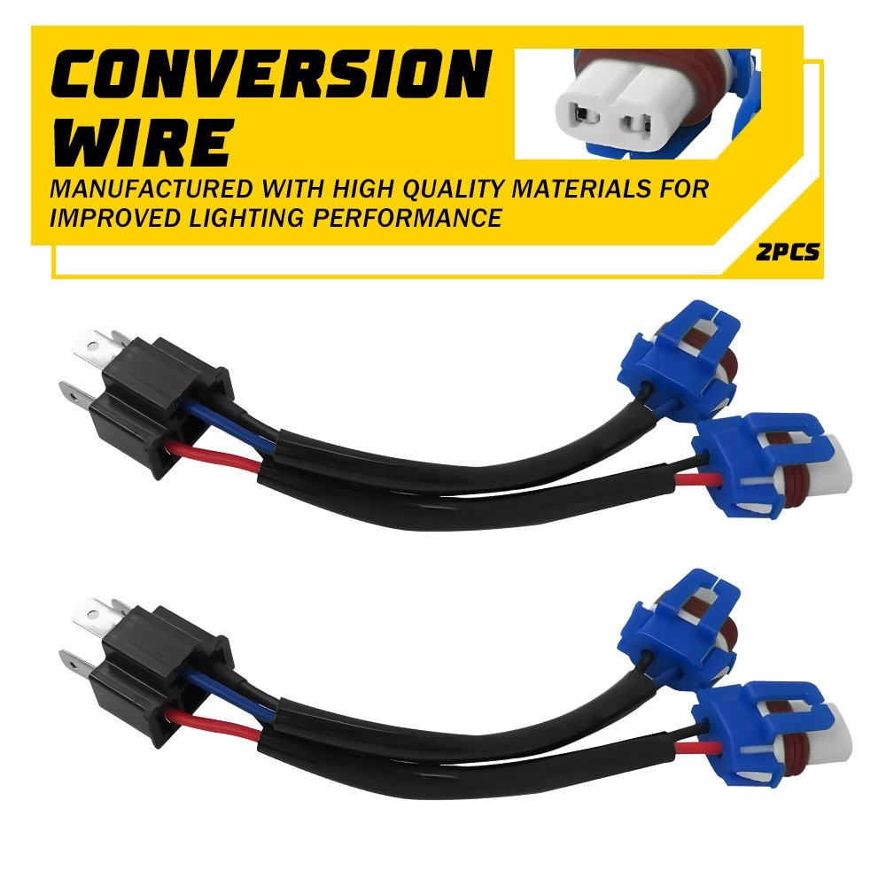Conversion Wire 9003 H4 TO 9005 9006 Two Harness Head Lamp Adapter Plug Play New