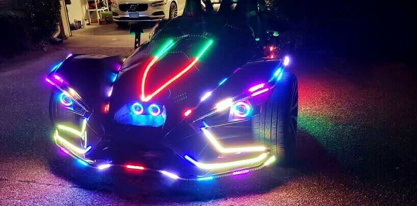 1FT/2FT/3FT/4FT/6.5FT Triple Row Bluetooth Chasing LED Strip Light for Slingshot