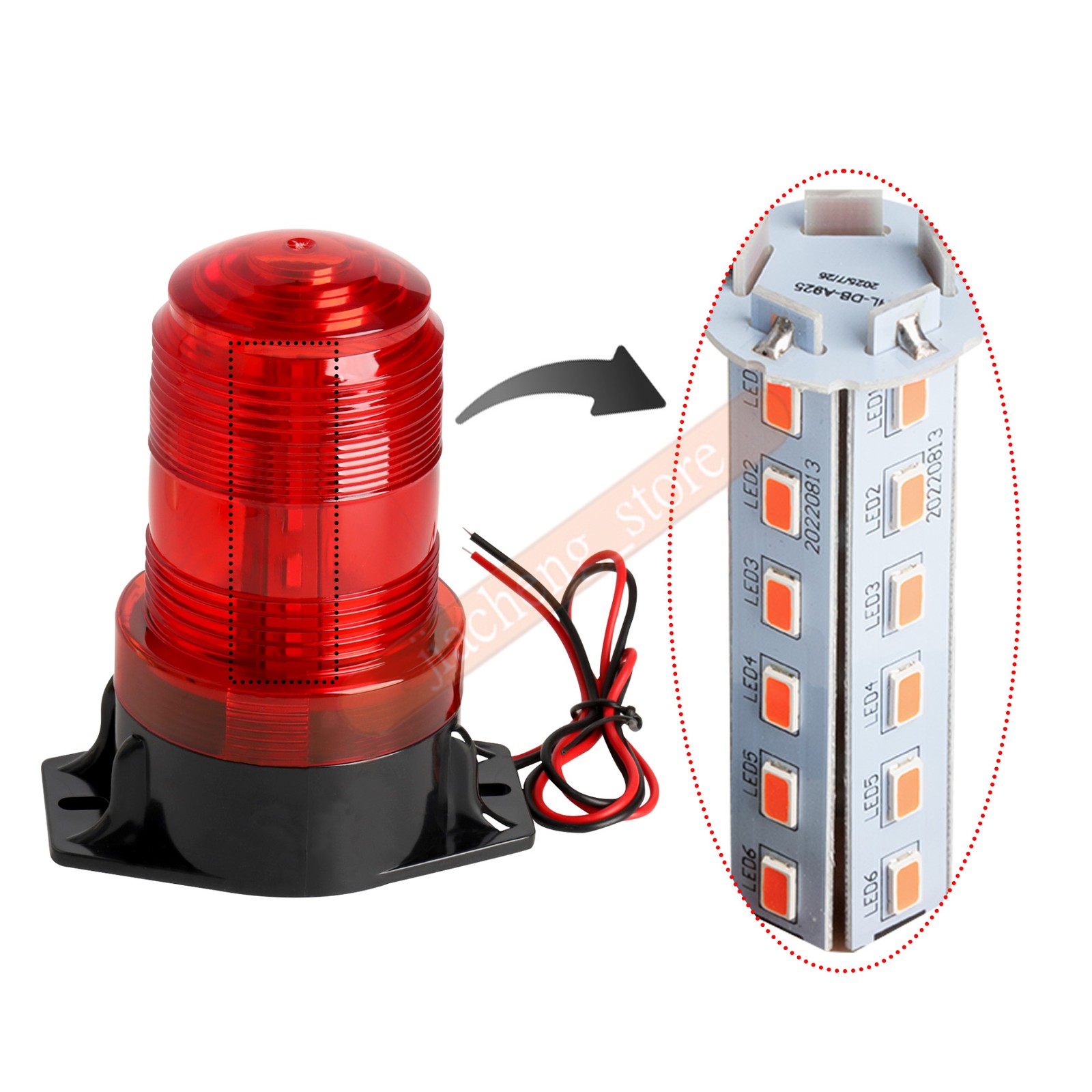 1PCS NEW RED 30LED Rotating Strobe Light Rooftop Flash Beacon Emergency Warning