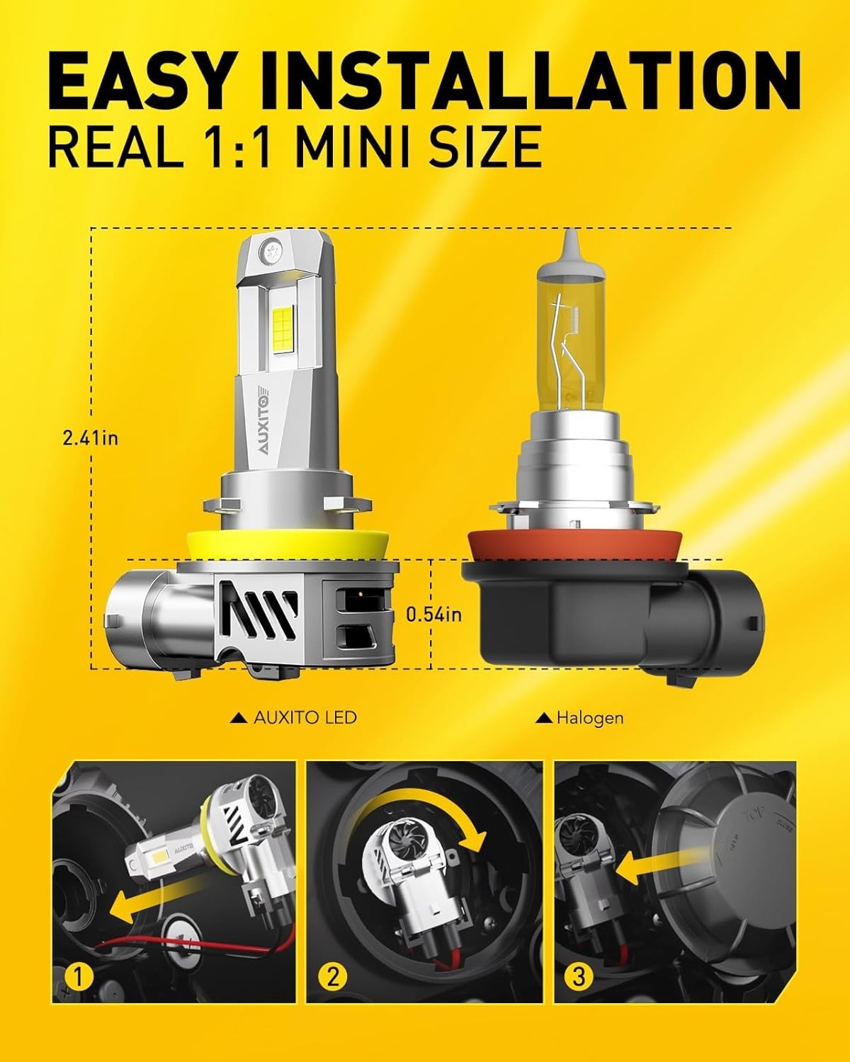H11 LED Bulbs, 60000LM 900% Super Bright, 60000+ Hours Life Service, 6500K Co…