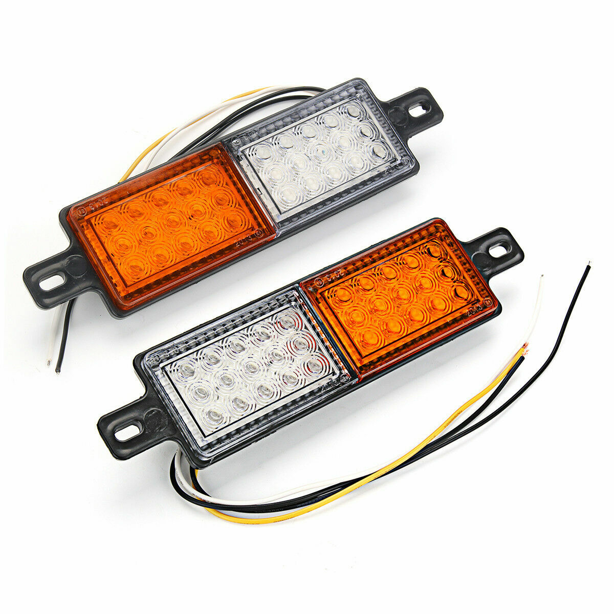 2x Amber White LED Front Indicator Park Lights TJM Bullbar Marker Lamp ARB Bar