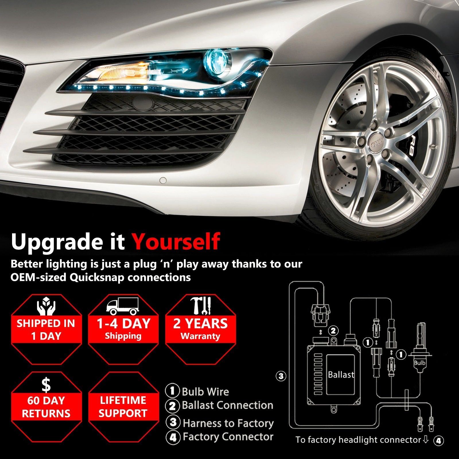 Xentec 55W HID Conversion Kit Xenon Light H1 H3 H8 H9 H10 H11 9006 5202 H16 9012