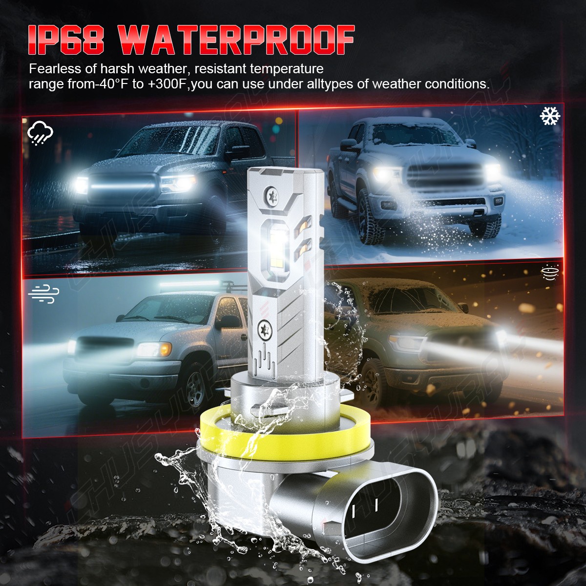 H11 LED Headlight Super Bright Bulbs kit 6000K White 330000LM HIGH/LOW Beam
